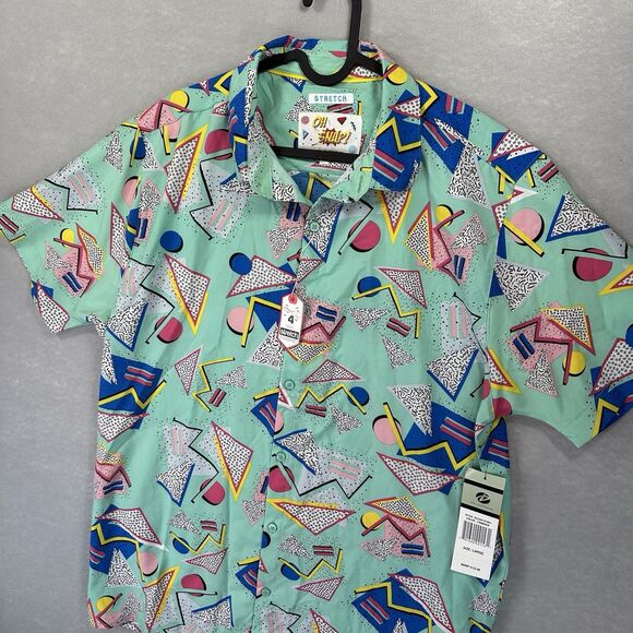OH Snap Other - NWT OH Snap Shirt Adult Large 4-Way Stretch Retro 80s/90s Style Short Sleeve New